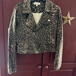 Rampage leopard print moto jacket